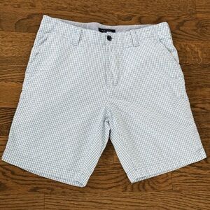 Men's Blue Checkered Shorts - Seersucker Fabric